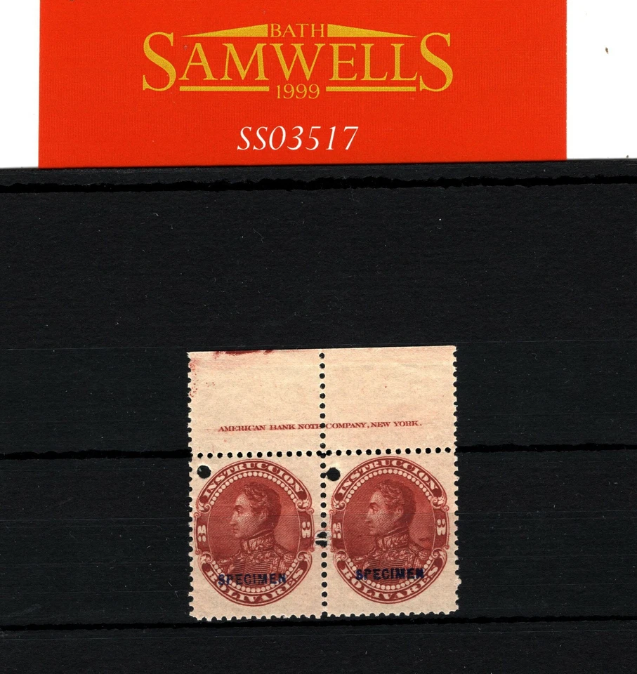 VENEZUELA Bolivar SPECIMEN 3b Postal Fiscal ABNCo IMPRINT PAIR UMM MNH SS3517 - Image 4 of 4