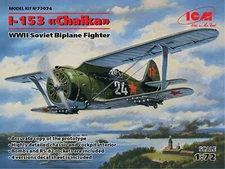 I-153 “Chaika” WWII Soviet Biplane Fighter (Plastic model kit)  1/72 ICM 72074