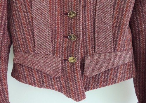 VIVIENNE WESTWOOD 1988 TIME MACHINE Tweed Norfolk style short jacket rare - Picture 4 of 7
