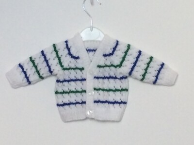 Handgestrickte Baby Strickjacke - Größe 0-3 Monate
