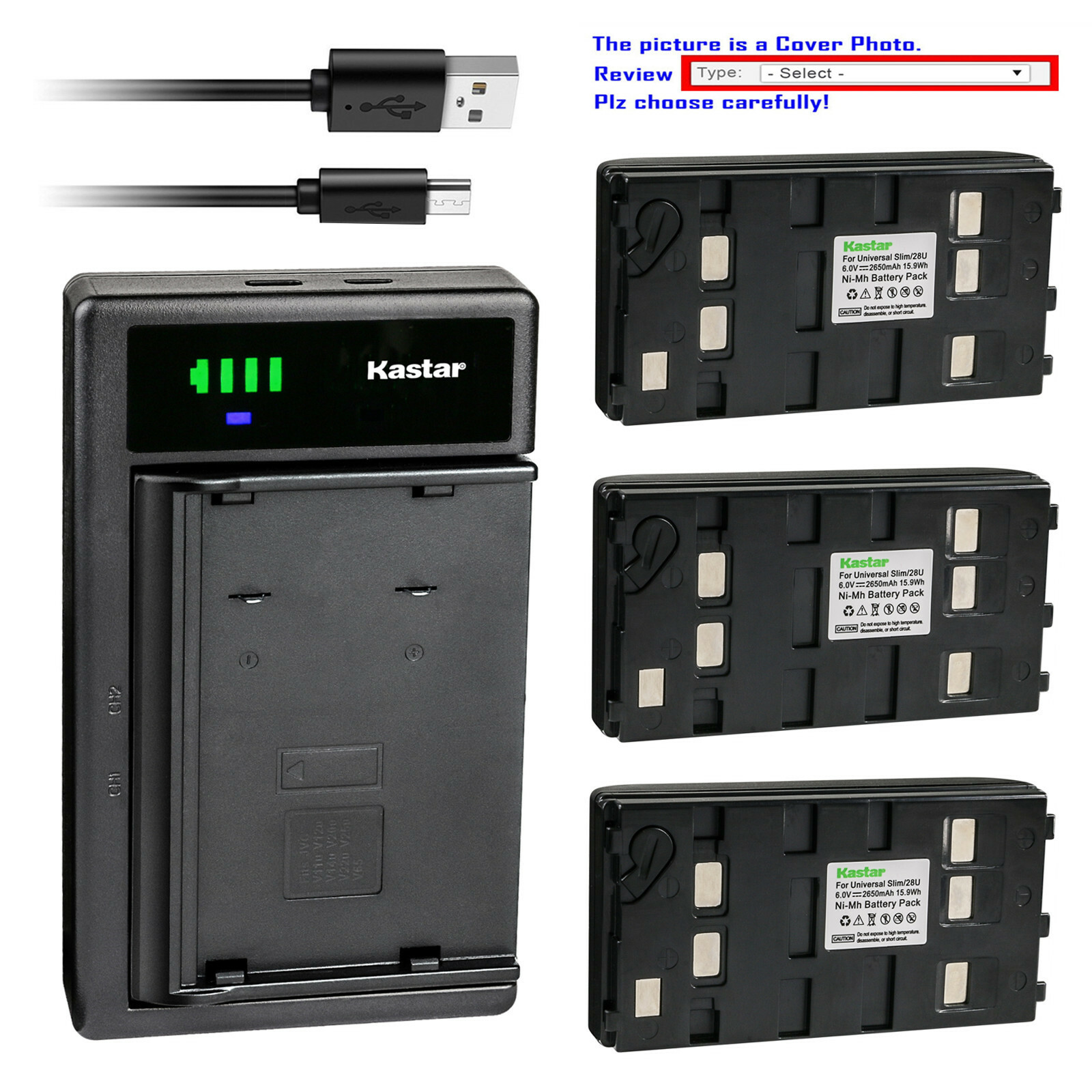 Kastar LED Charger Battery for Energizer CCM2460 CCM-4060M CCM5260M CM2560-C