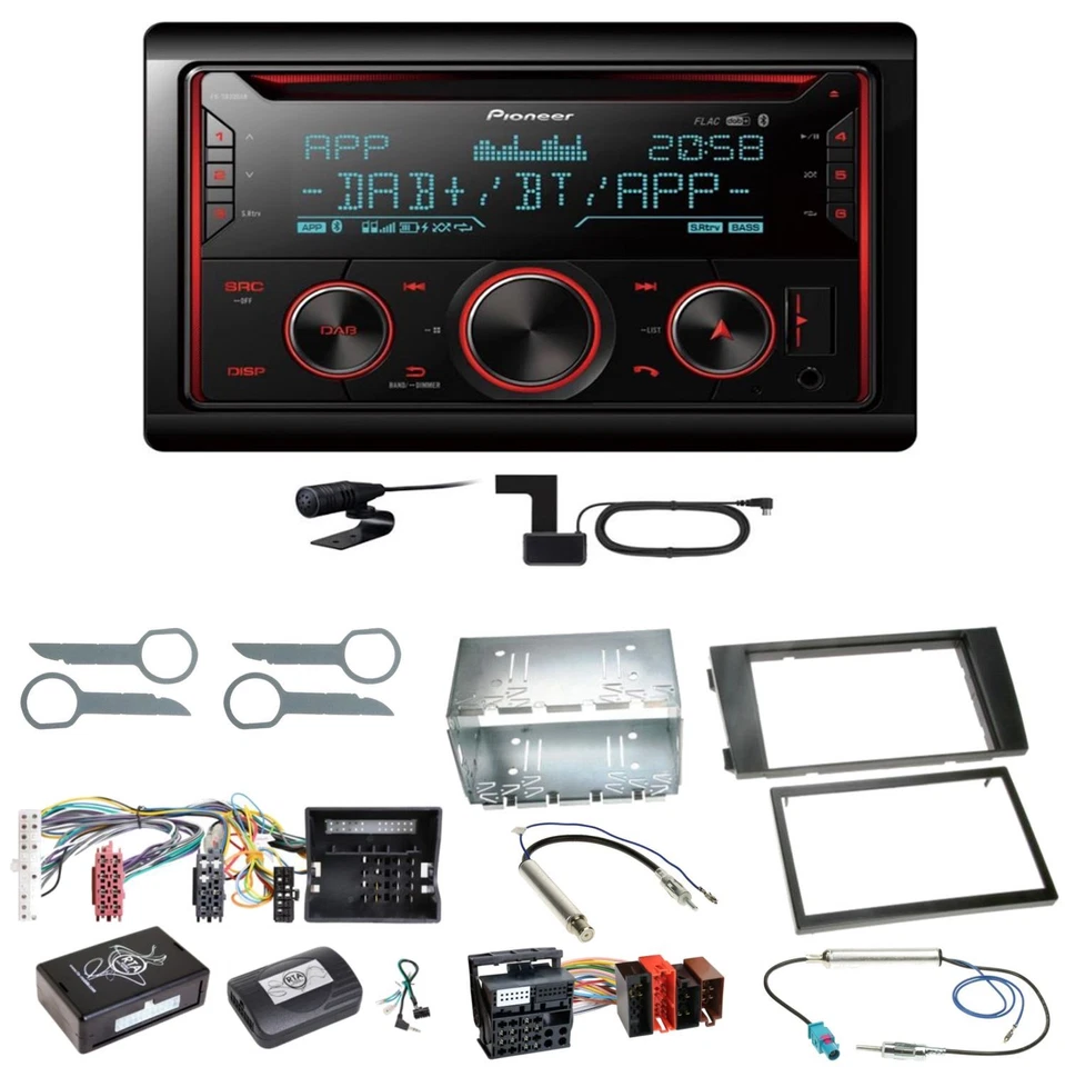 Pioneer FH-S820DAB Digitalradio Bluetooth FLAC Einbauset für Audi A6 4B Facelift - Bild 1 von 1