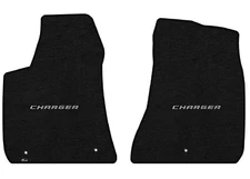Lloyd Mats Velourtex Dodge Charger Silver Logo Front Floor Mats (2006-2023)