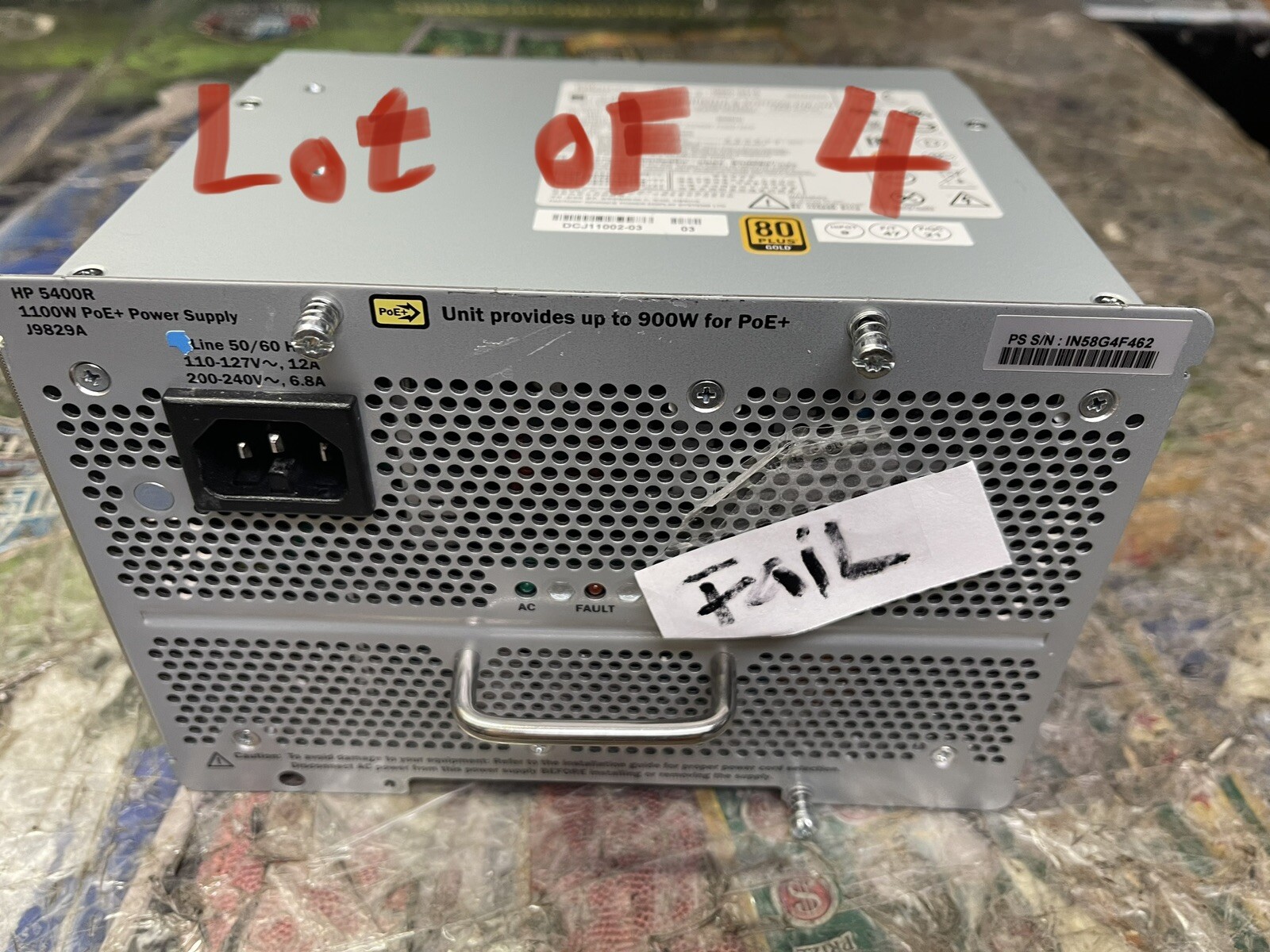 LOT 4 x FAIL DEAD J9829A 5400R 1100W PoE+ zl2 Power Supply DEAD FOR PARTS ONLY eBay