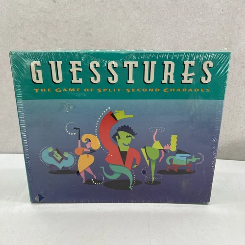 Brand New Hasbro Guesstures 1990 Game Split Second Charades 1st Edition Sealed