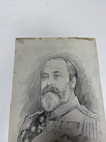 Original Pittsburgh Newspaper Illustration Man King Edward VII By Artist W Batch - Picture 4 of 12
