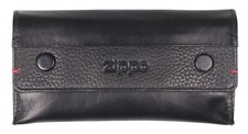 ZIPPO Drehertasche Nappaleder schwarz Tabakbeutel 15 cm 2006060 Kautschukfutter