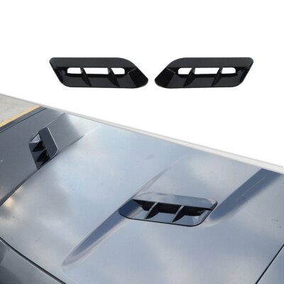 Engine Hood Air Outlet Vent Cover Trim Bezels For Dodge Challenger 2015+ Black