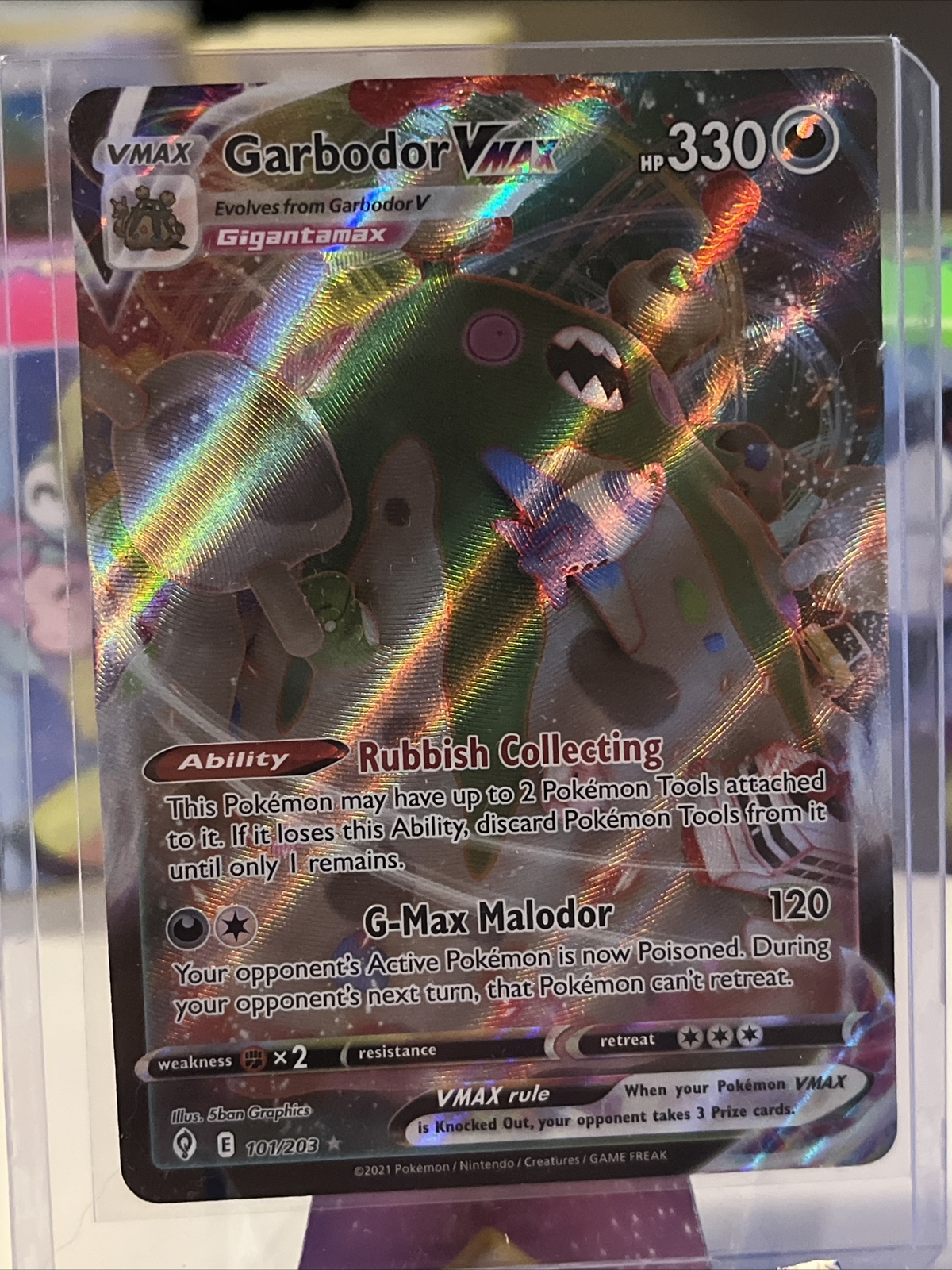 Pokémon TCG Garbodor VMAX Evolving Skies 101/203 Holo Ultra Rare Near Mint