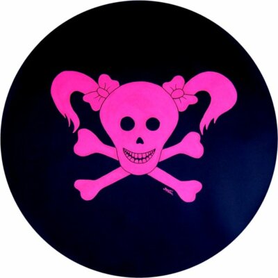 Jolly Ginger Tire Cover on Black Vinyl