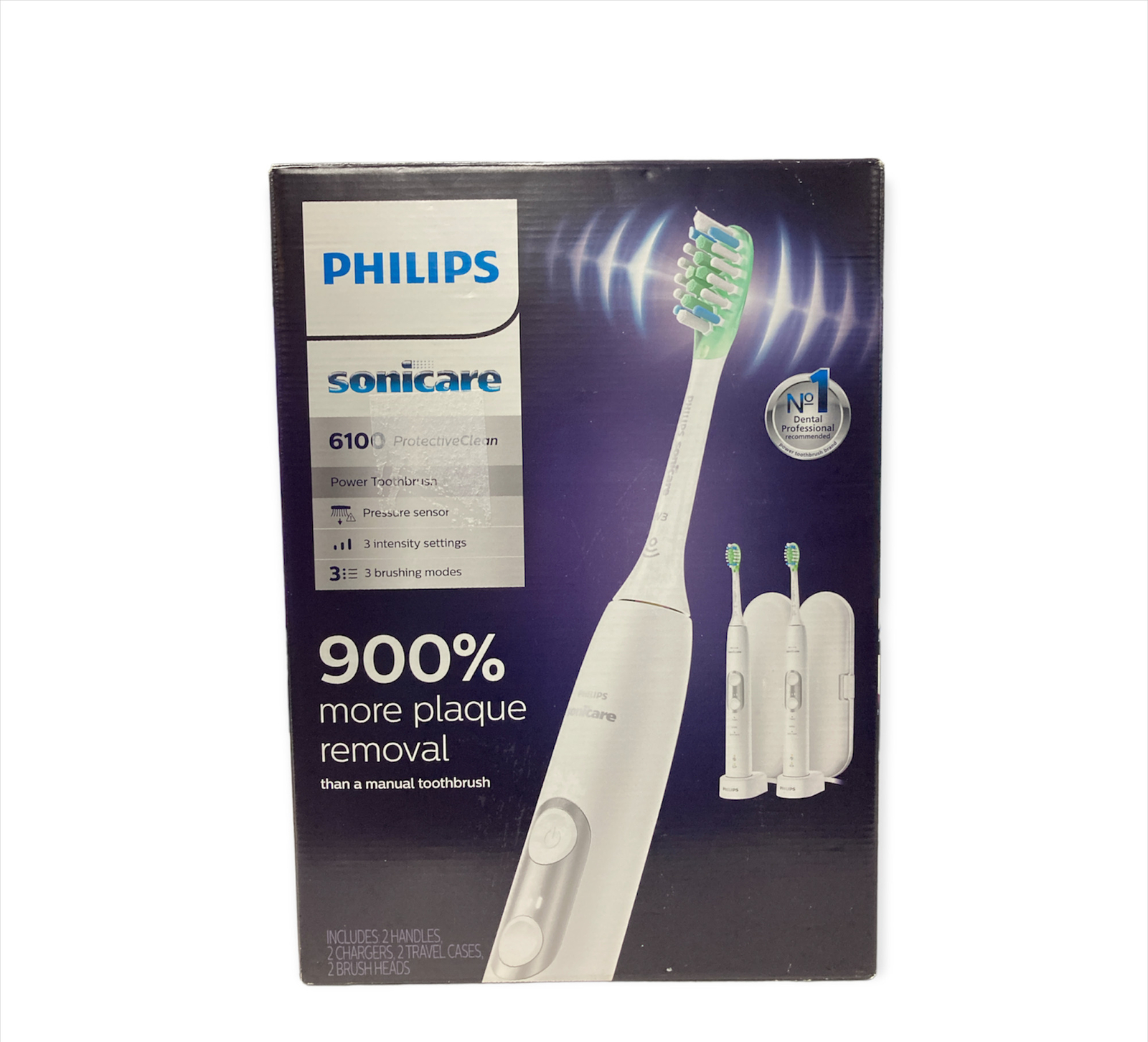 Зубная щетка Philips Sonicare 6100 ProtectiveClean Power 2 шт белая 28890₽