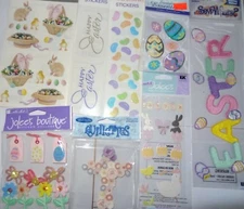 Easter embroidered header Dimensional Stickers Eggs Scrapbooking Quillettes