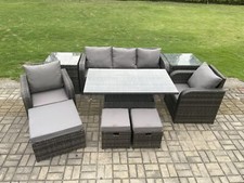 Fimous Outdoor Rattan Garden Furniture Sofa Sets Height Adjustable Rising Table