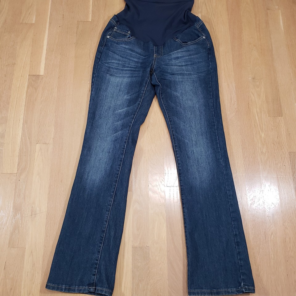 Oh Baby Motherhood Maternity Jeans Medium Blue Bootcut Leg Denim