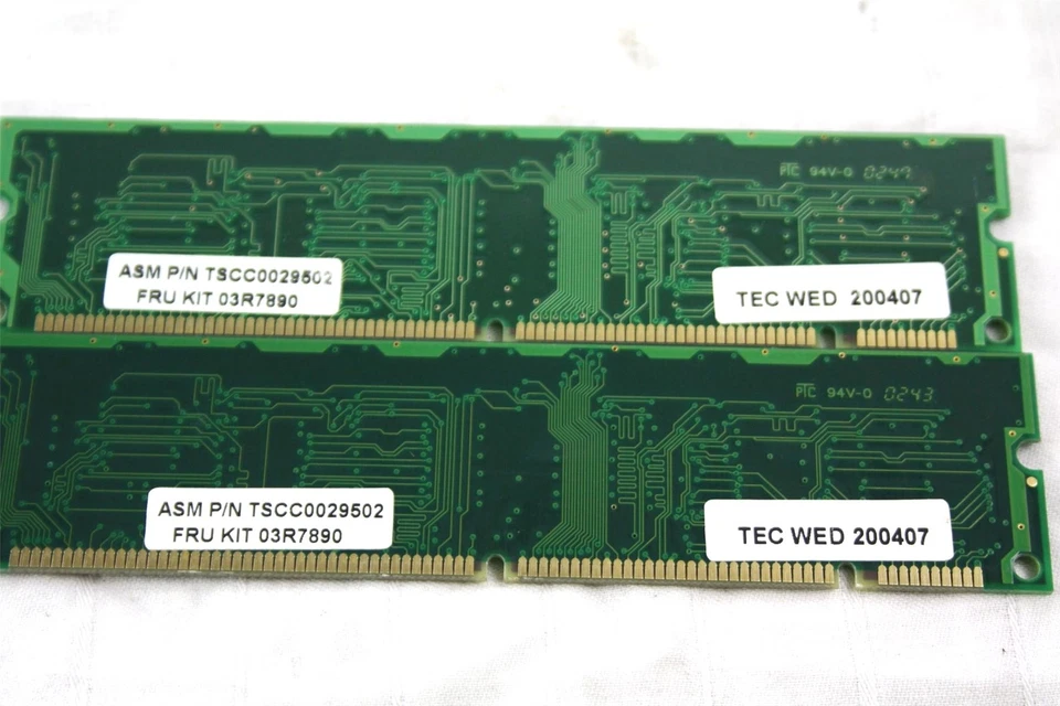 LOT OF 2 IBM 128MB Ram Stick PC133 133MHz CL3 DIMM 168-PIN 03R7890 - Image 2 of 3