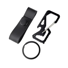 Metal Car Key Fob Clip Carabiner Keychain Rings Leather Belt Loops Holder - B...