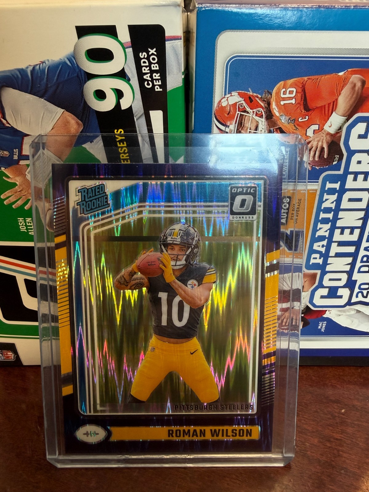 2024 Panini Donruss Optic - Rated Rookie Roman Wilson #285 Blue Hyper Prizm (RC)