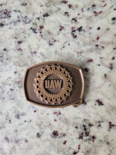 Vintage UAW Brass Belt Buckle - New - See Pictures