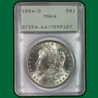 1884-O Morgan Dollar PCGS Rattler Holder Mint State MS64 Coin #40705