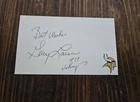 1950s GARY LARSEN MINNESOTA VIKINGS Signed Auto 3x5 Index Card  PRO BOWLER
