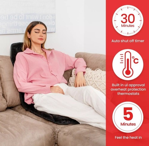 COMFIER Massage Seat Cushion with Heat,Back Massager,10 Vibration Motors,Black - Picture 11 of 14