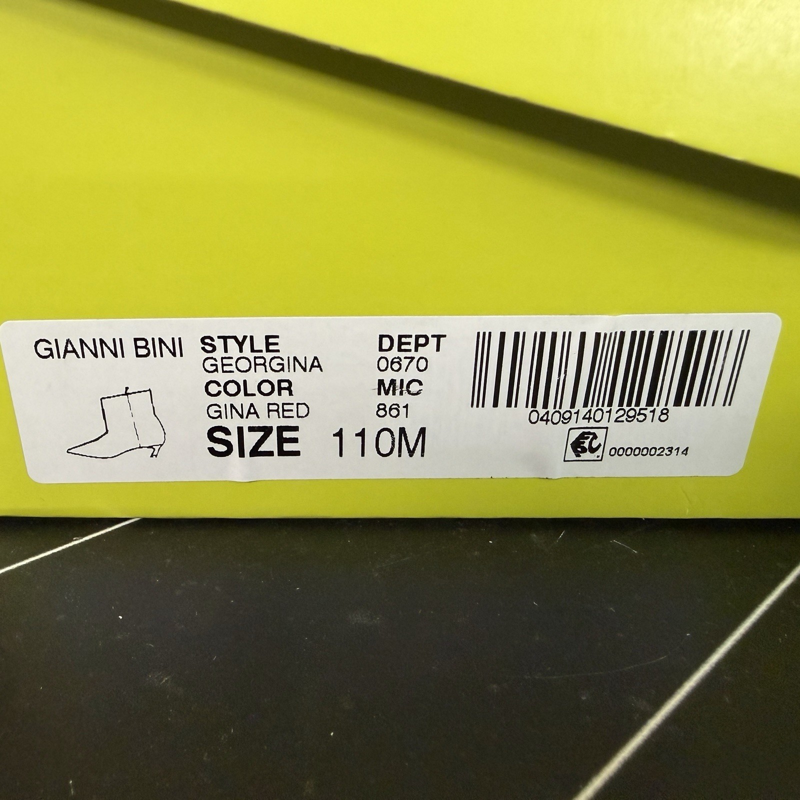 Gianni Bini Booties 11 M Red Leather Georgina Pointed Toe Kitten Heels New $140