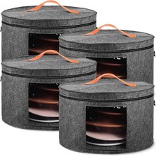 4 Pack Large Round Foldable Hat Box Women Storage Holds up to 6-10 Hats Cowboy