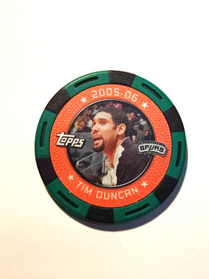 TIM DUNCAN GREEN 2005-06 TOPPS NBA COLLECTOR POKER CHIPS SAN ANTONIO SPURS