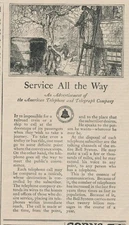 Magazine Ad - 1927 - AT&T / Bell System - Service All the Way