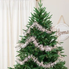 Shiny Two-Tone Tinsel Christmas Garland - 18' x 3" - Pink
