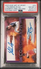 2023 LEAF ART OF SPORT ICONOGRAPHY #I15 JIM PALMER/NOLAN RYAN 1/5 PSA 8 AUTO 10
