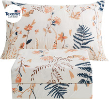 Boho Floral Printed Sheet Set Twin Size 3 Piece, Soft Botanical Pattern Microfib