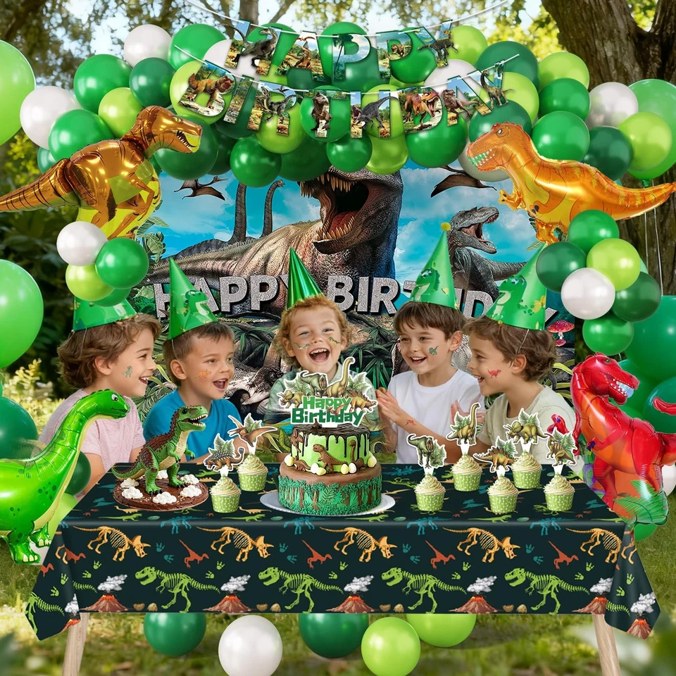 Dinosaur Birthday Party Decorations Kit for Boys - Dino Party Supplies with T... - Image 4 of 4