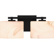 Matte Black Two Light Bath from the Mather Collection