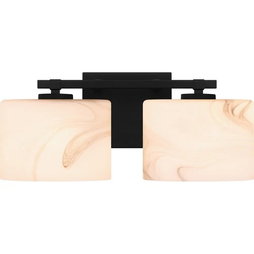 Matte Black Two Light Bath from the Mather Collection - Picture 1 of 5