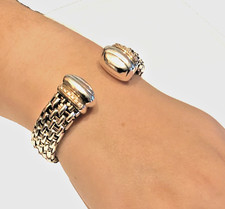FOPE  ICONIC PARALLELI 18ct White & Rose Gold  Mesh Link Bracelet  - 12 diamonds