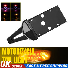 Smoked Lens Motorcycle LED Tail Light Brake Stop Lamp For Custom Dirt Bike 12V