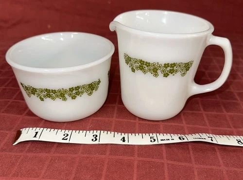 PYREX Creamer & Sugar Bowl SPRING BLOSSOM Crazy Daisy Corning, NY - NO LID