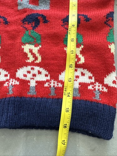Vintage Kids Elf Mushroom Castle Elf Sweater Made In Ireland Size 5+ - Picture 10 of 10