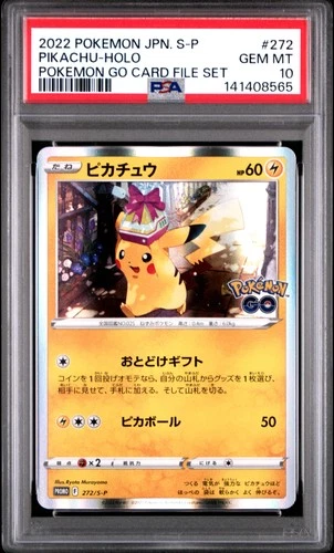 2022 POKEMON JPN S PROMO POKEMON GO CARD FILE SET #272 PIKACHU-HOLO PSA 10