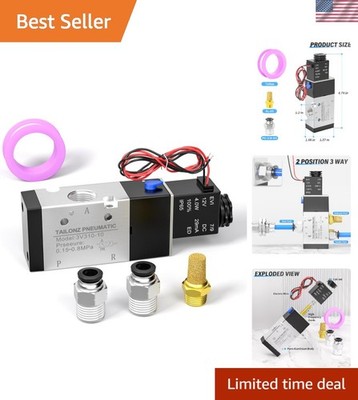 3/8''NPT Solenoid Valve 3V310-10 12V/24V Single Coil Pilot-Operated Electric 2...