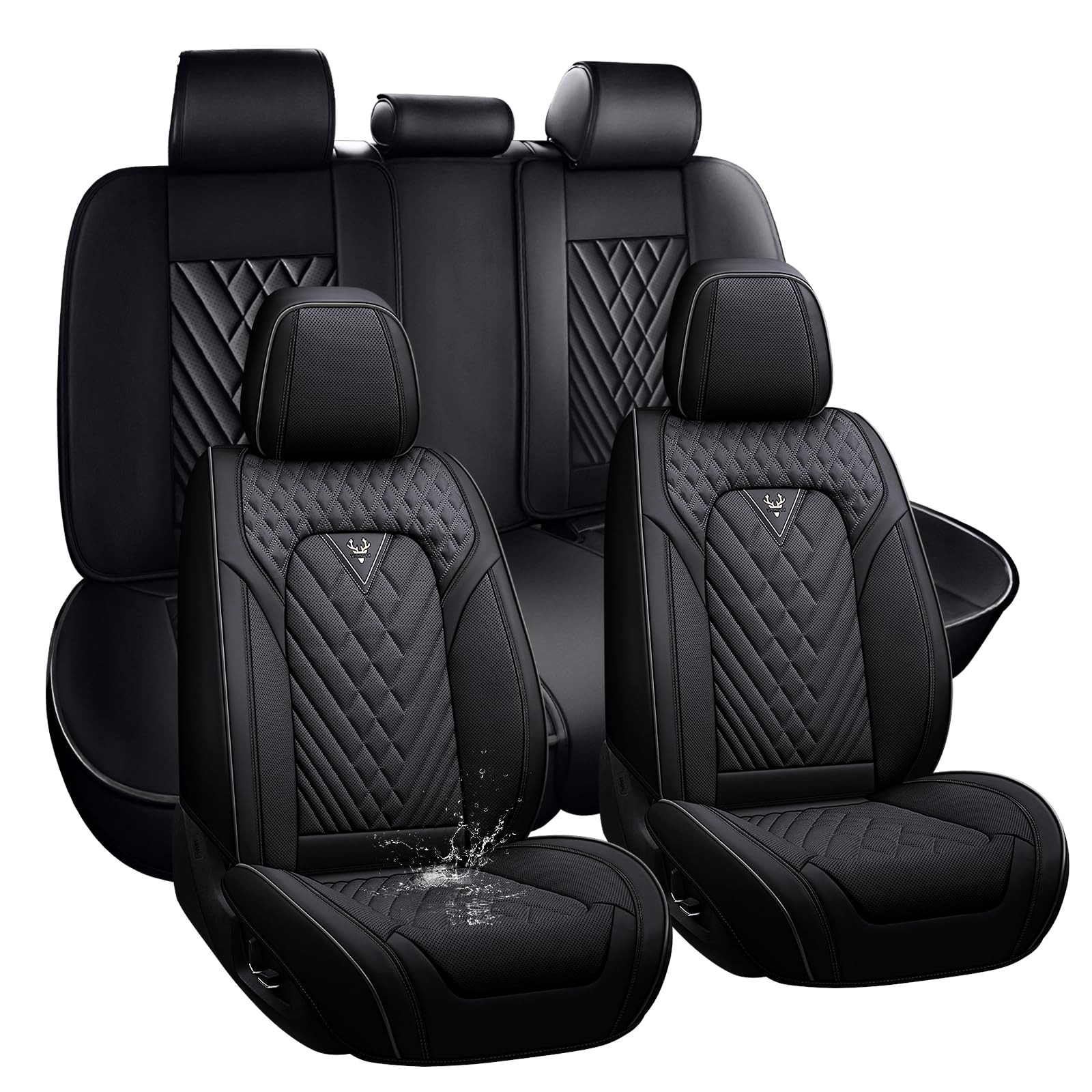 Full Set Seat Covers for Chevy Bolt EV 2017-2023, Black