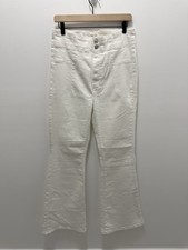 We The Free White Flare Jeans Women's 32 High Rise Stretch Denim Seams