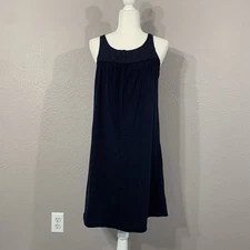 VELVET by Graham & Spencer Navy Blue Cotton Sleeveless Tank Shift Dress SZ M