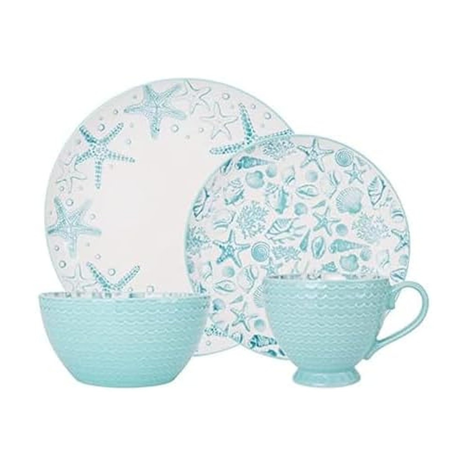 Pfaltzgraff Venice 16-Piece Stoneware Dinnerware Set, Servic