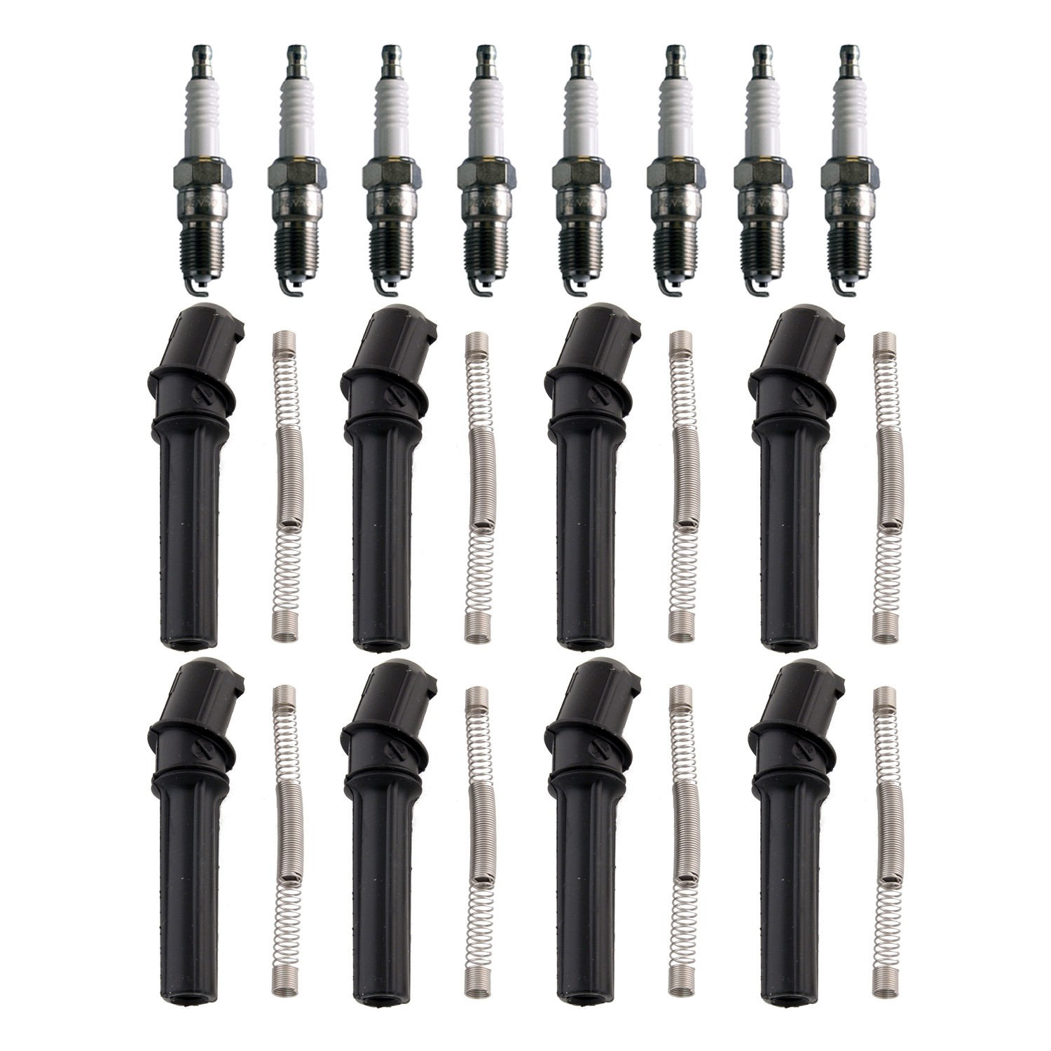 Denso 8 Standard Plugs  NGK Ignition Coil Boots Kit for E-250 Ecoline V8 SOHC