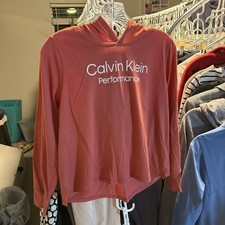 Calvin Klein Performance Logo Long Sleeve Pullover Hoodie Womens Plus Size 2X