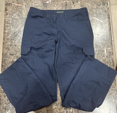 CINTAS Susan Fit Work Pants Womens 4 Reg Uniform Blue Chino Straight