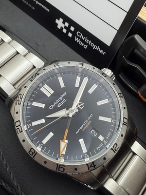Christopher Ward C63 Sealander GMT 39mm Black Dial Auto Full Kit Extra Straps