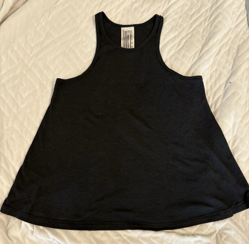 Free People Womems S Intimately Black Racerback Tank Top Ribbed Stretch Flowy - Picture 2 of 8